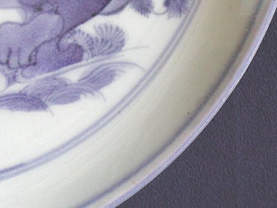 Photo2: Small plate with design of loquat, Blue Old Kutani Style, Old Imari porcelain