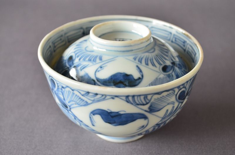 Rice bowl with design of bat, Old Imari porcelain