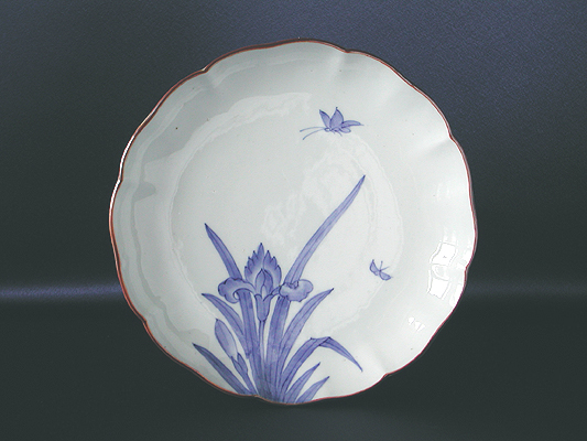 Plate with design of iris, Old Imari porcelain