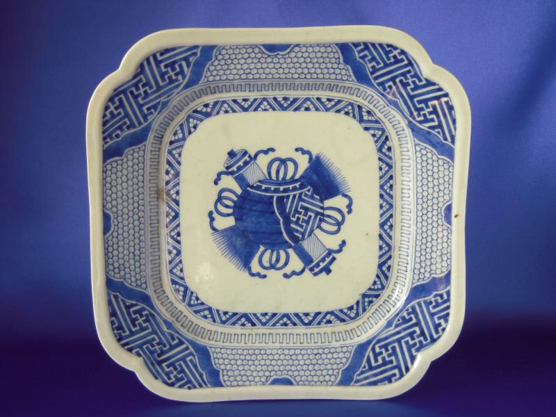 Square charger with design of treasures, Old Imari porcelain